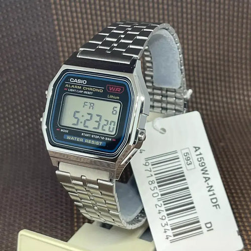 Montre Casio Numérique Rétro Homme – Acier Inoxydable, Étanche, Style Vintage