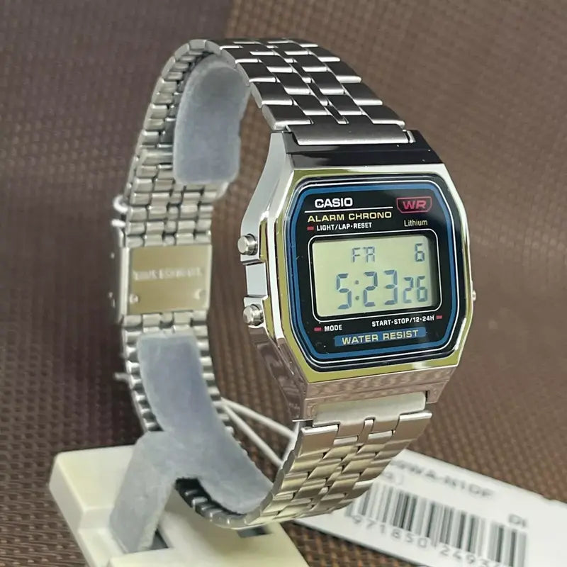 Montre Casio Numérique Rétro Homme – Acier Inoxydable, Étanche, Style Vintage