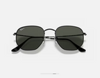 Ray-Ban Hexagonal Noir Polarisé – Monture Métal Black & Verres Green P