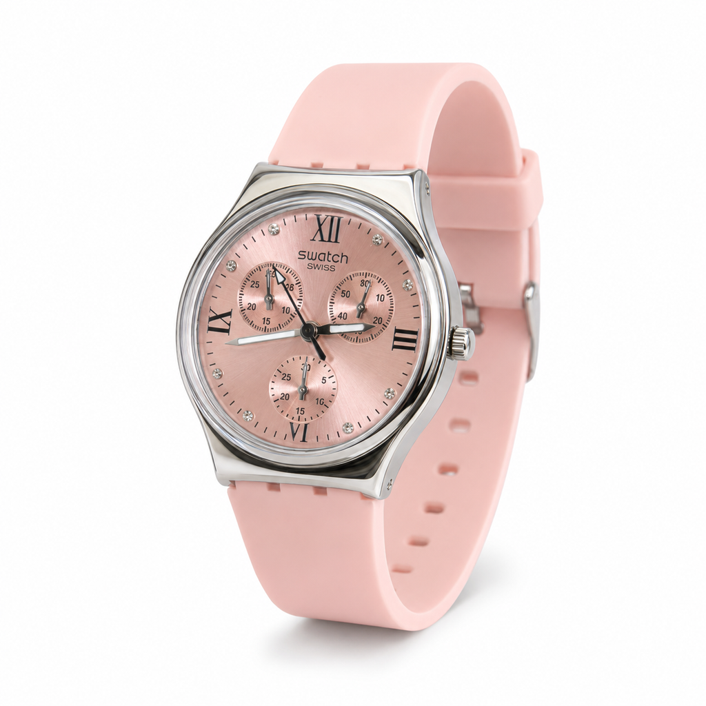 Swatch Chrono Rose Tendresse – L’Élégance Féminine au Quotidien