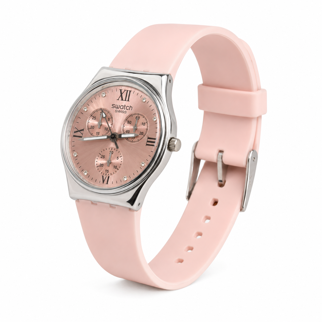 Swatch Chrono Rose Tendresse – L’Élégance Féminine au Quotidien