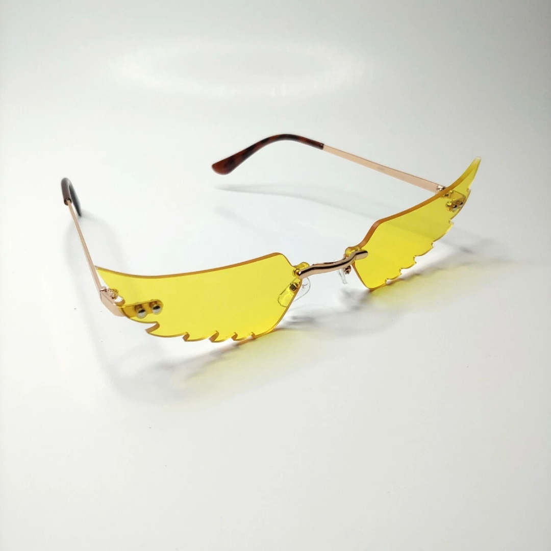 Lunettes de Soleil Ailes d’Ange – Style Futuriste Sans Monture UV400