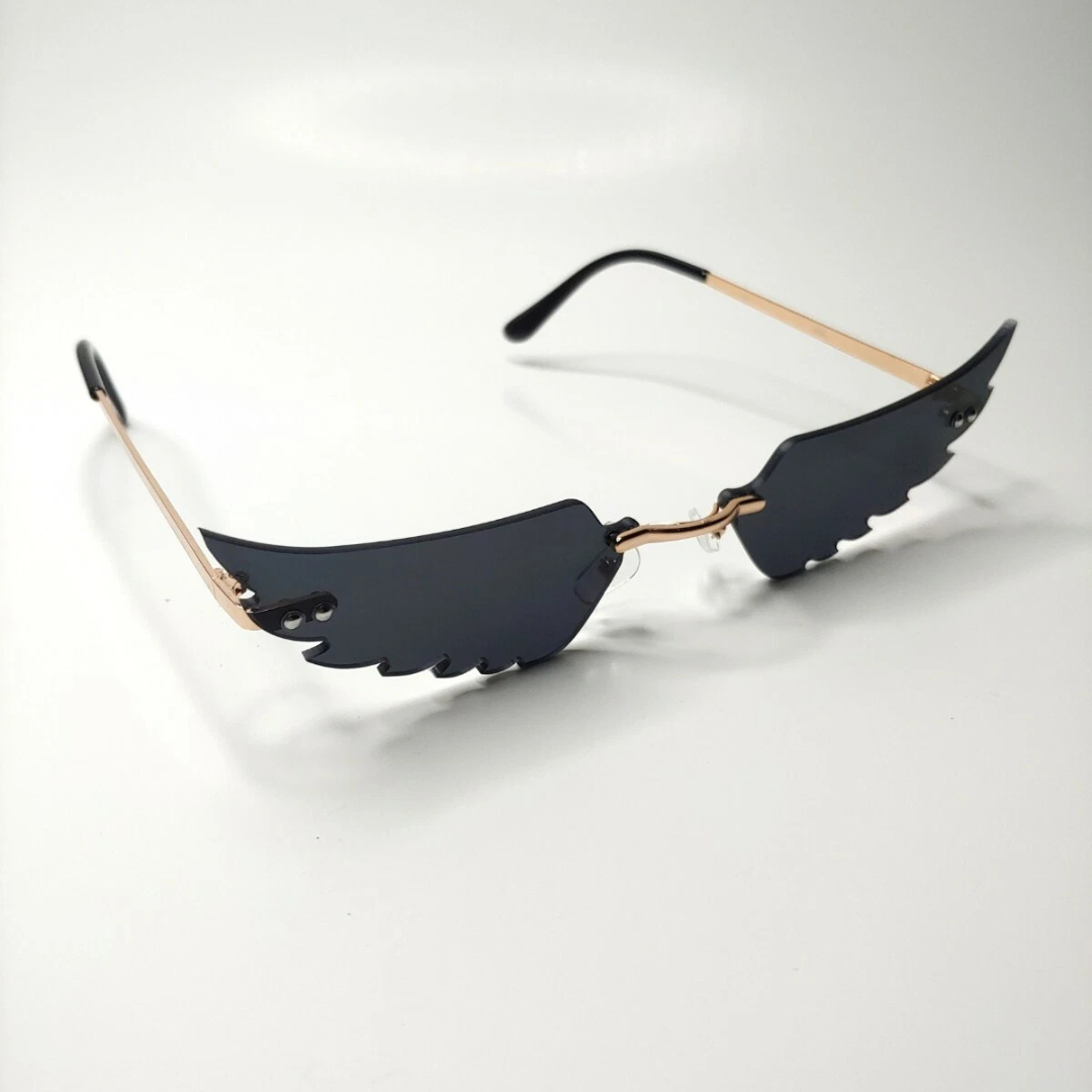 Lunettes de Soleil Ailes d’Ange – Style Futuriste Sans Monture UV400