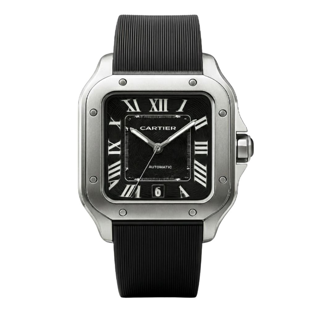 Montre Cartier Santos – Cadran Blanc & Boîtier Argent | Design Classique & Luxe