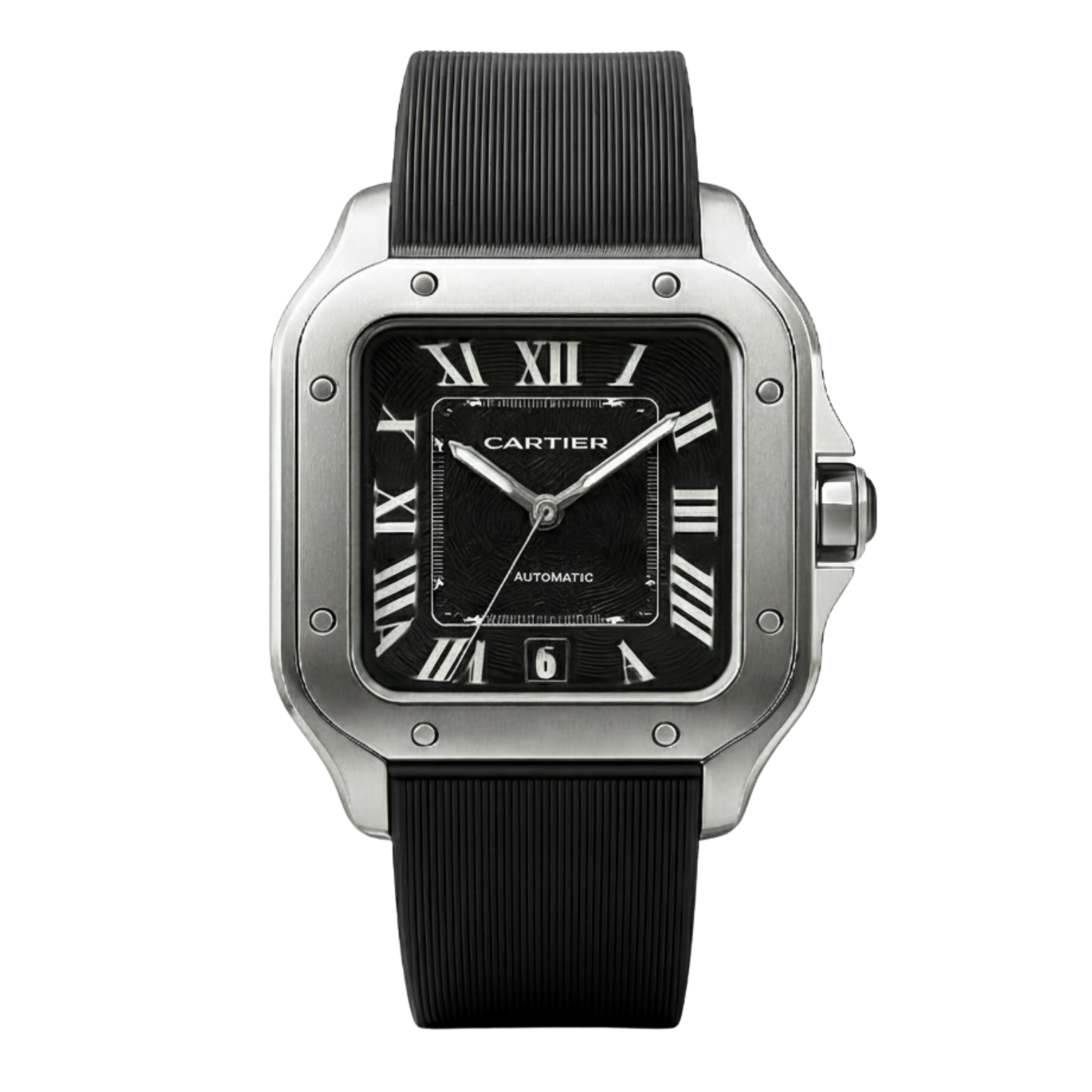 Montre Cartier Santos – Cadran Blanc & Boîtier Argent | Design Classique & Luxe