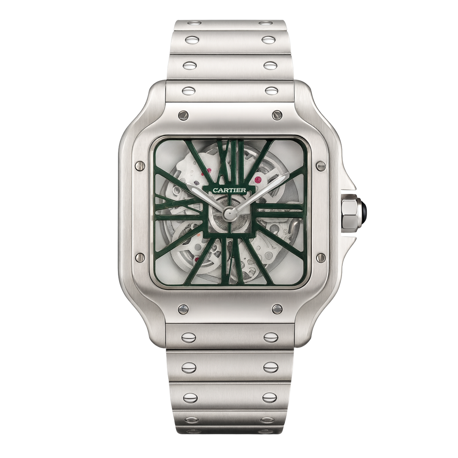 Cartier Santos Skeleton Argent – Bracelet Acier Inoxydable
