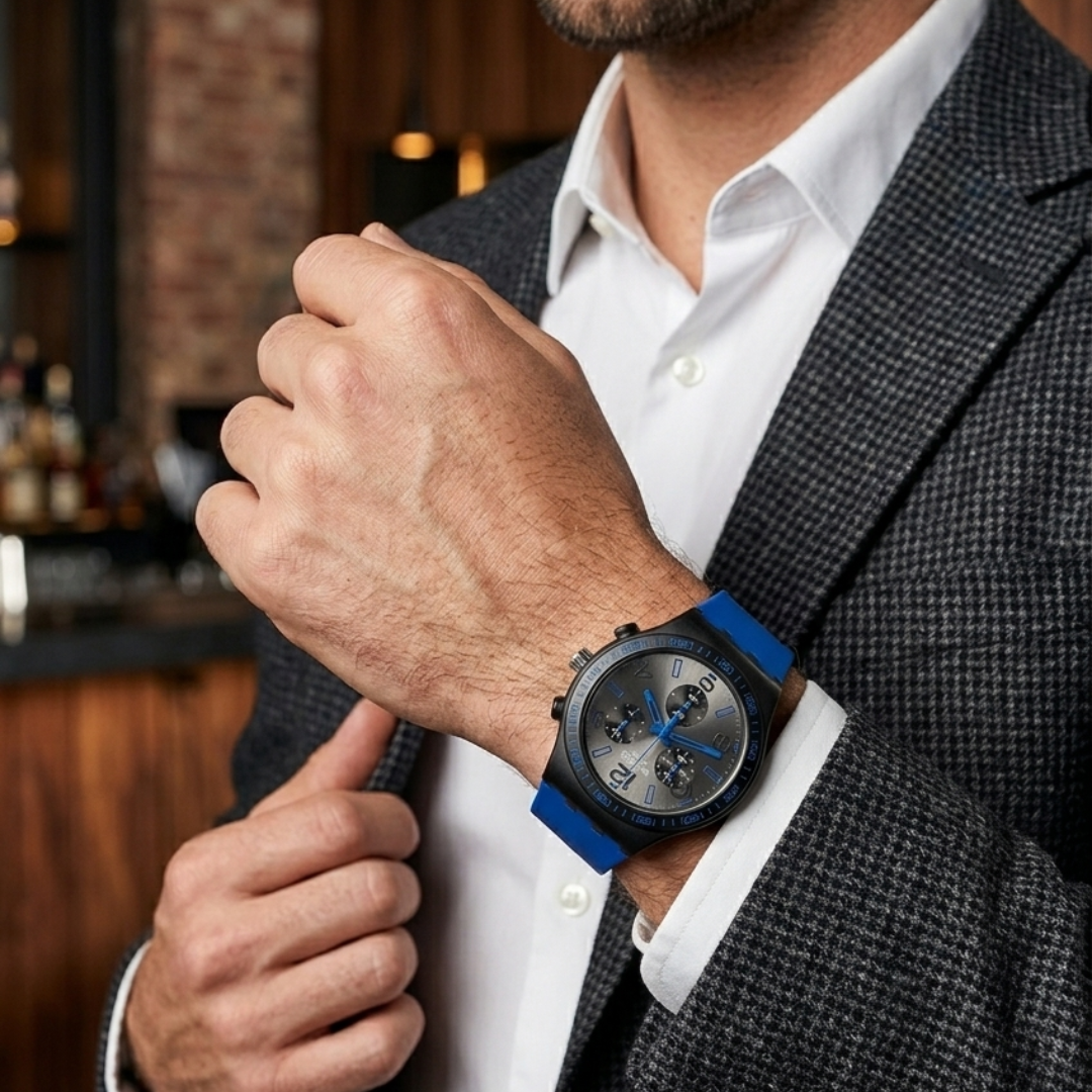 Montre Swatch Bleu Nocturne – L'Alliance Parfaite du Sport Urbain et de la Précision Chronographe