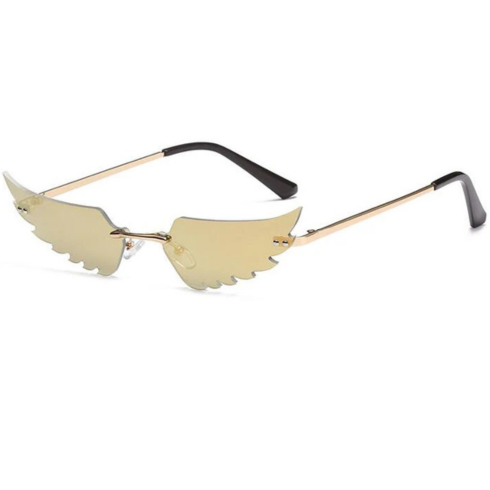 Lunettes de Soleil Ailes d’Ange – Style Futuriste Sans Monture UV400