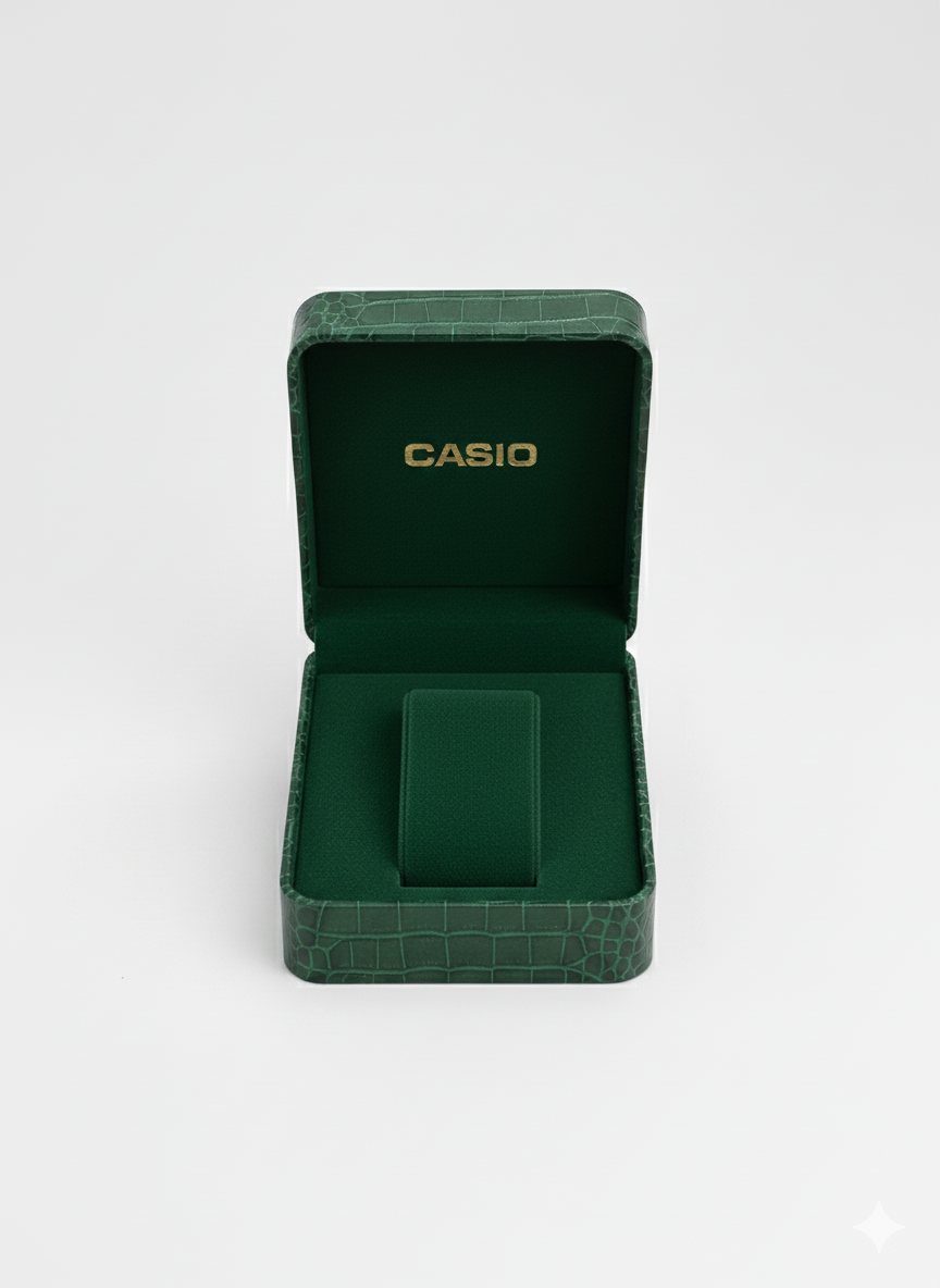 Montre Casio Femme Bicolore Cadran Vert Menthe - Élégance Deux Tons Or & Argent