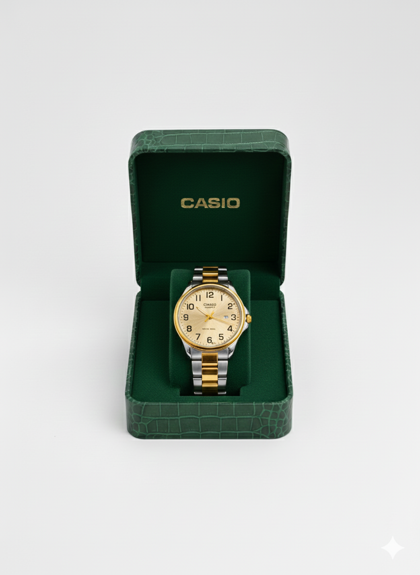 Montre Casio Enticer MTP-1215SG-9B - Bicolore Acier Inoxydable et Cadran Champagne