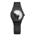 Montre Homme Noir – Cadran Nacré Foncé à Chiffres Arabes Élégants