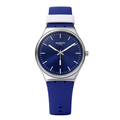 Montre Swatch Swiss Classique – Cadran Bleu Marine | Bracelet Silicone Bleu & Blanc | DABSHY