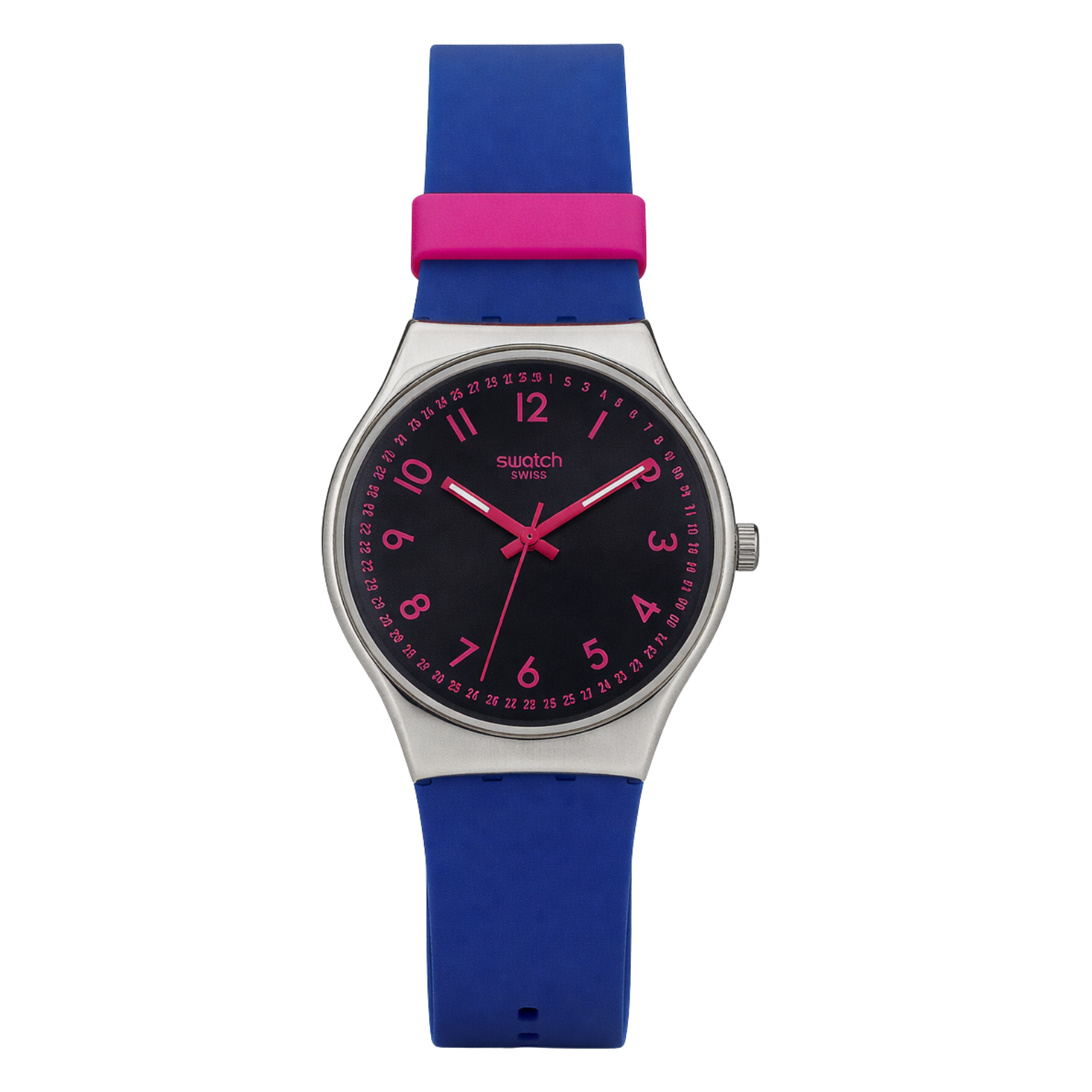 Swatch Pop Art Flash : Montre Bleu Électrique et Fuchsia
