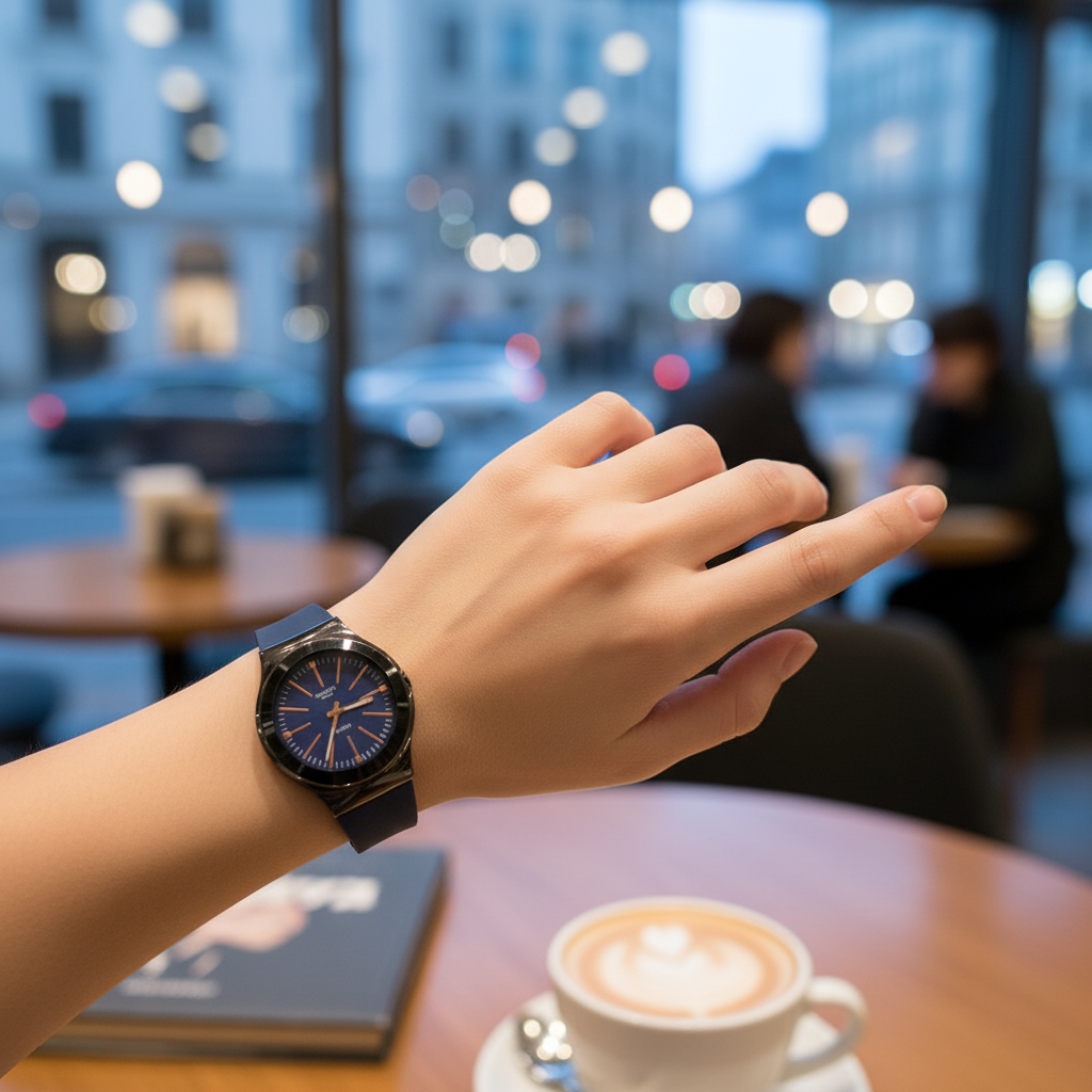 Montre Swatch à Cadran Bleu et Bracelet Silicone – L’Essence du Style Moderne