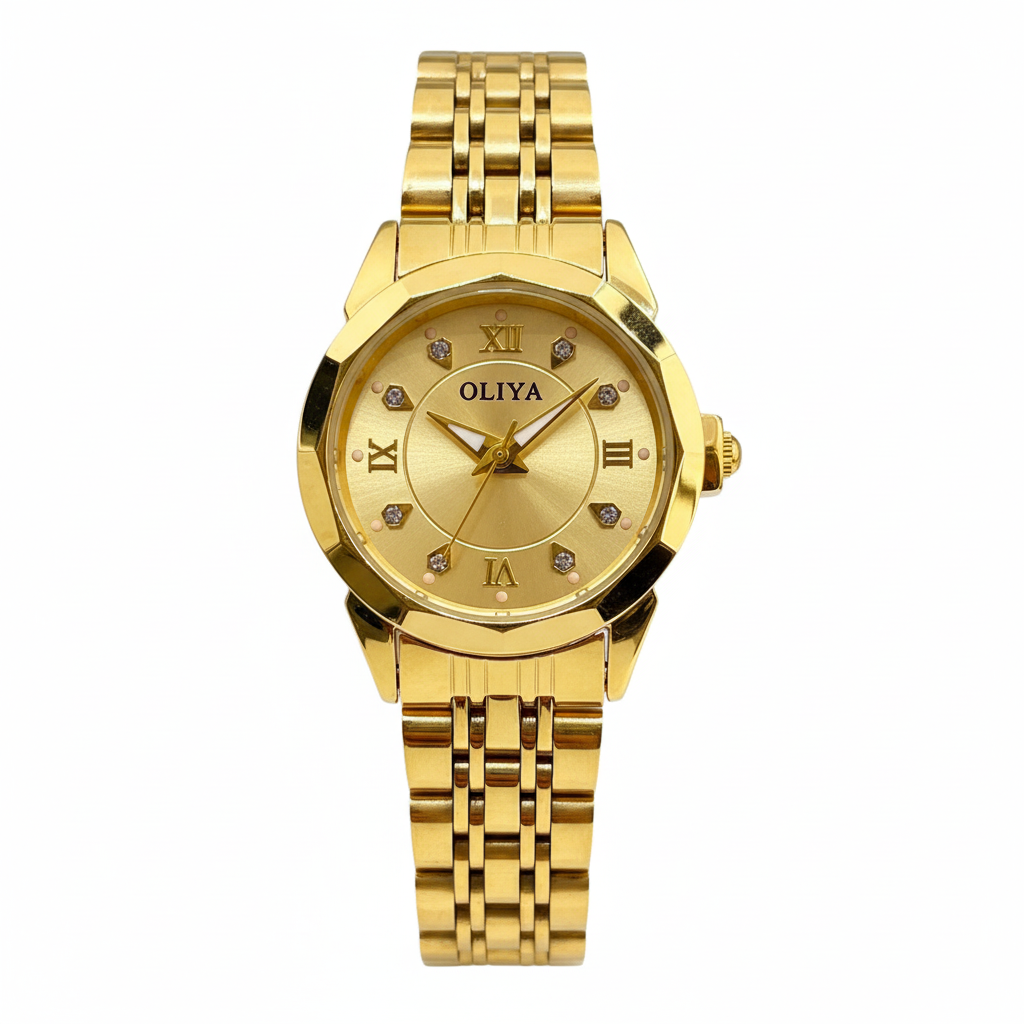 Montre OLIYA Dorée Cadran Champagne avec Date – Élégance Luxueuse et Raffinement Intemporel