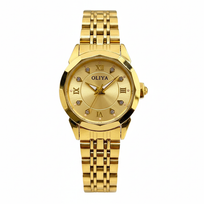 Montre OLIYA Dorée Cadran Champagne avec Date – Élégance Luxueuse et Raffinement Intemporel