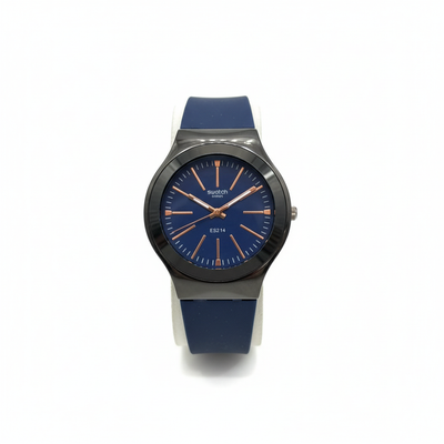 Montre Swatch à Cadran Bleu et Bracelet Silicone – L’Essence du Style Moderne