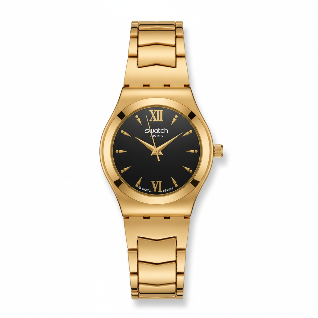 Swatch Minimix Noir &amp; Or Rose – L’Élégance Audacieuse au Style Intemporel