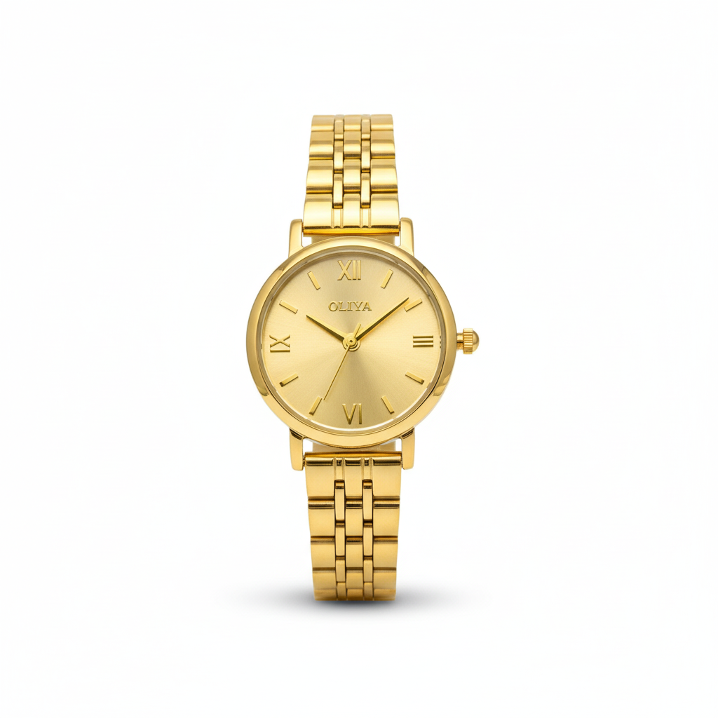 Montre OLIYA Dorée Classique – Cadran Soleil Élégant et Raffinement Intemporel