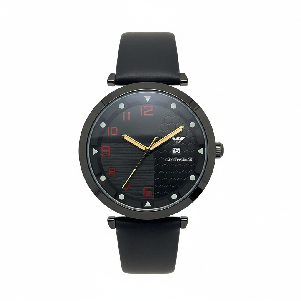 Montre Homme Emporio Armani AR5892 – Design Noir Élégant, Bracelet Silicone Noir, Quartz