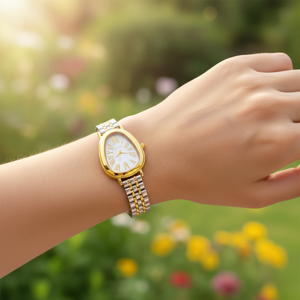 Montre OLIYA Élégance Bicolore Dorée – Raffinement Intemporel au Féminin