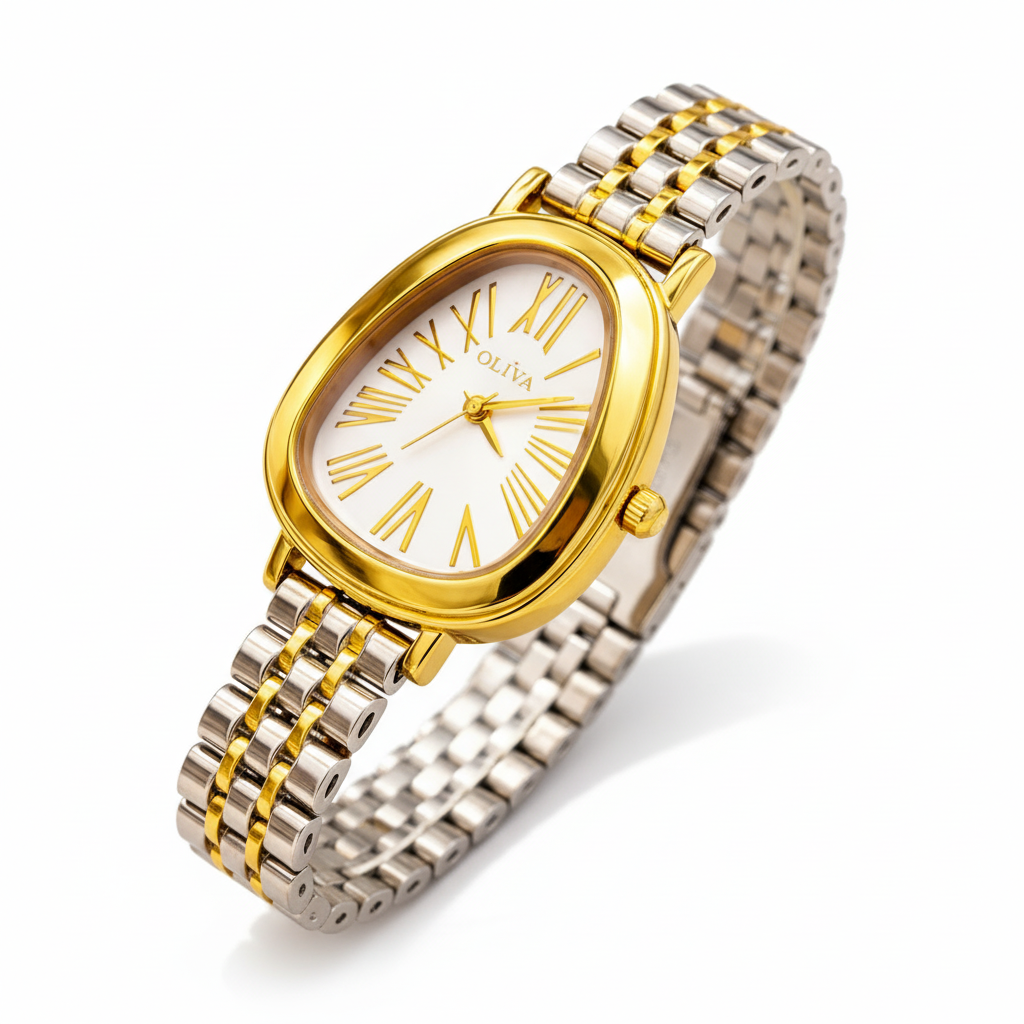 Montre OLIYA Élégance Bicolore Dorée – Raffinement Intemporel au Féminin