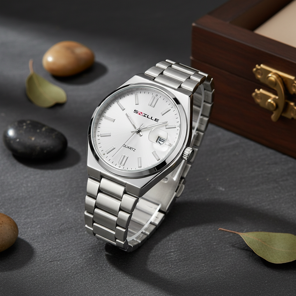 SNILLE Silver Sunray Steel – L’Élégance Classique au Quotidien