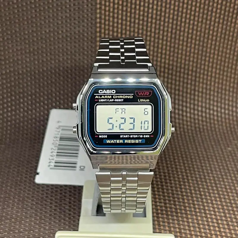 Montre Casio Numérique Rétro Homme – Acier Inoxydable, Étanche, Style Vintage
